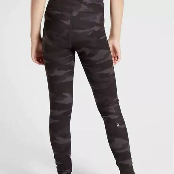 Athleta Girl Black Gray Camo Printed Chit Chat Tight Leggings Size Large 12 - Picture 8 of 8
